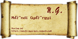 Mándi Györgyi névjegykártya