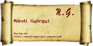 Mándi Györgyi névjegykártya